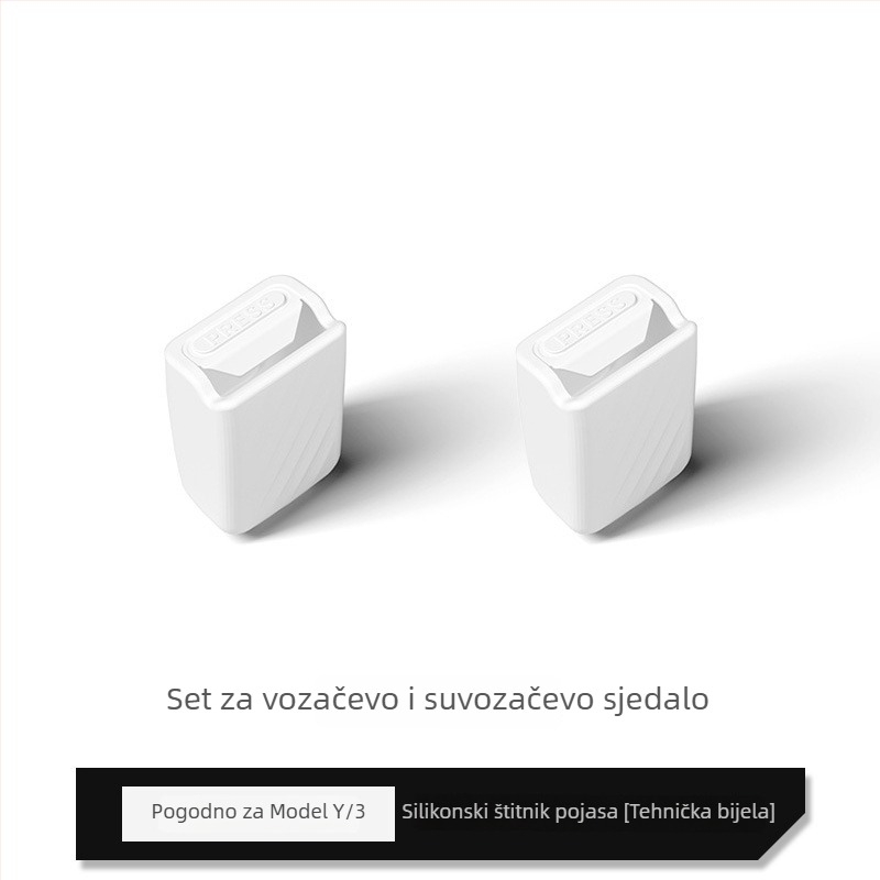 Silikonski poklopac sigurnosnog pojasa za Tesla Model Y / YL / 3 — unutarnja zaštita, dekorativni dodatak protiv ogrebotina