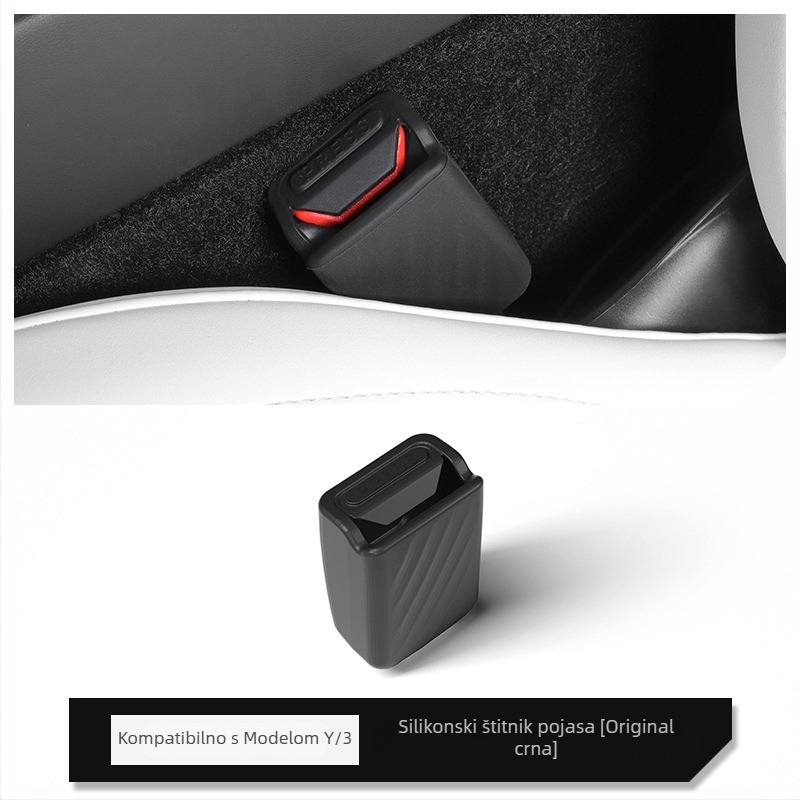 Silikonski poklopac sigurnosnog pojasa za Tesla Model Y / YL / 3 — unutarnja zaštita, dekorativni dodatak protiv ogrebotina