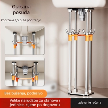 Podrška za sudoper ispod ploče od nehrđajućeg čelika, moderan minimalistički stil