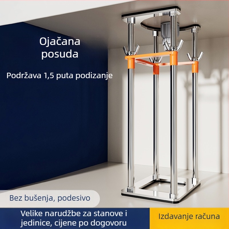 Podrška za sudoper ispod ploče od nehrđajućeg čelika, moderan minimalistički stil