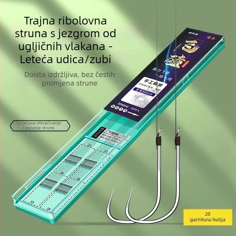 Premium ribolovna linija s dvostrukim udicama za ribolov u crnim jamama, muha ribolov i ribolov šarana