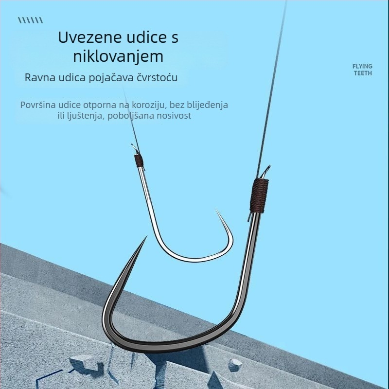Premium ribolovna linija s dvostrukim udicama za ribolov u crnim jamama, muha ribolov i ribolov šarana