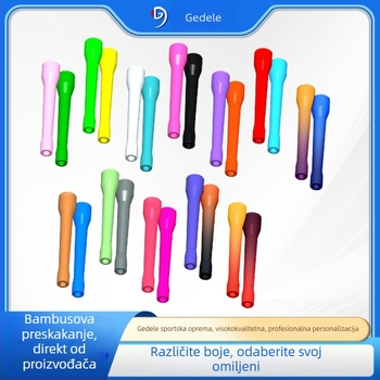 Užeta za skakanje s bambusom i PP perlicama, podesivo, višebojne perle, za odrasle i djecu