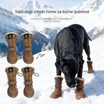 Space Dog Zimske cipele za pse: vodootporne, protuklizne, s baršunastom podstavom, debeli visoki čizmice