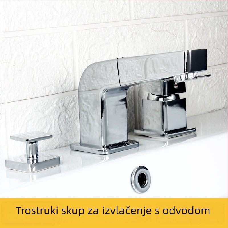 Ugradni kupaonski slavine s magnetskim, električnim i miješaju funkcijama, trostruka konstrukcija, model 65556, keramički kartridžni ventil, set od 2/3/4 komada