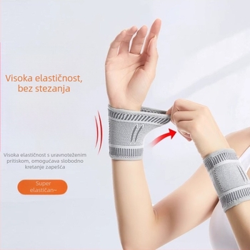 Grafenasti samozagrijavajući zglob zapešća, univerzalan za sportove; materijali: grafensko vlakno/latex pređa/nylon; sportovi: nogomet, košarka, odbojka, tenis, badminton, stolni tenis; zaštićeni dio: zglob zapešća