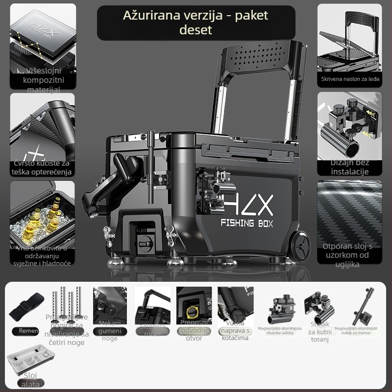 Kutija za ribolov 3600 s tornom – ultralakа, kompletan set, ABS, udebljana, višenamjenska; Marka Fairy in the painting; Kapacitet 32-45; Porijeklo Zhejiang