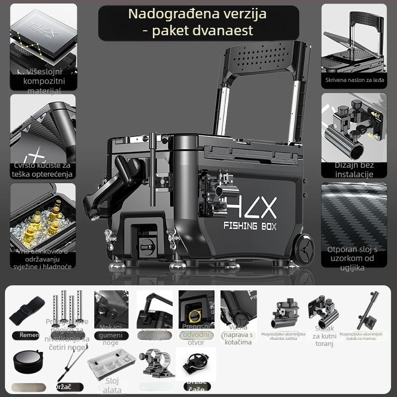 Kutija za ribolov 3600 s tornom – ultralakа, kompletan set, ABS, udebljana, višenamjenska; Marka Fairy in the painting; Kapacitet 32-45; Porijeklo Zhejiang