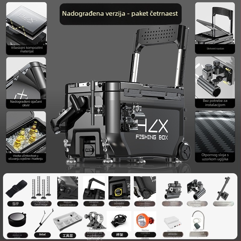 Kutija za ribolov 3600 s tornom – ultralakа, kompletan set, ABS, udebljana, višenamjenska; Marka Fairy in the painting; Kapacitet 32-45; Porijeklo Zhejiang