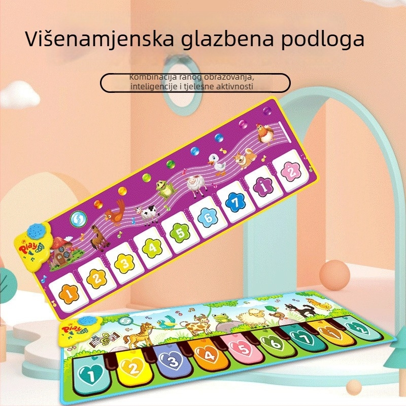 Zapisivi pedalni klavir mat za djecu – životinjska glazba, interaktivna podloga za igru