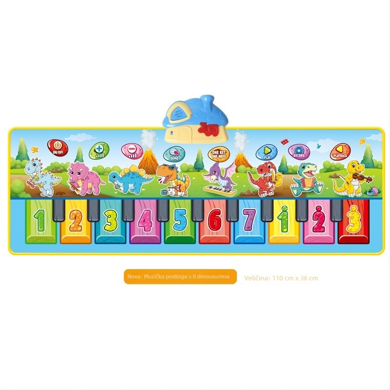 Zapisivi pedalni klavir mat za djecu – životinjska glazba, interaktivna podloga za igru