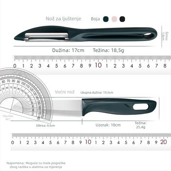 Ogulac za voće i povrće – nehrđajući čelik i plastika, višenamjenski kuhinjski alat, Creative Woodworking Room