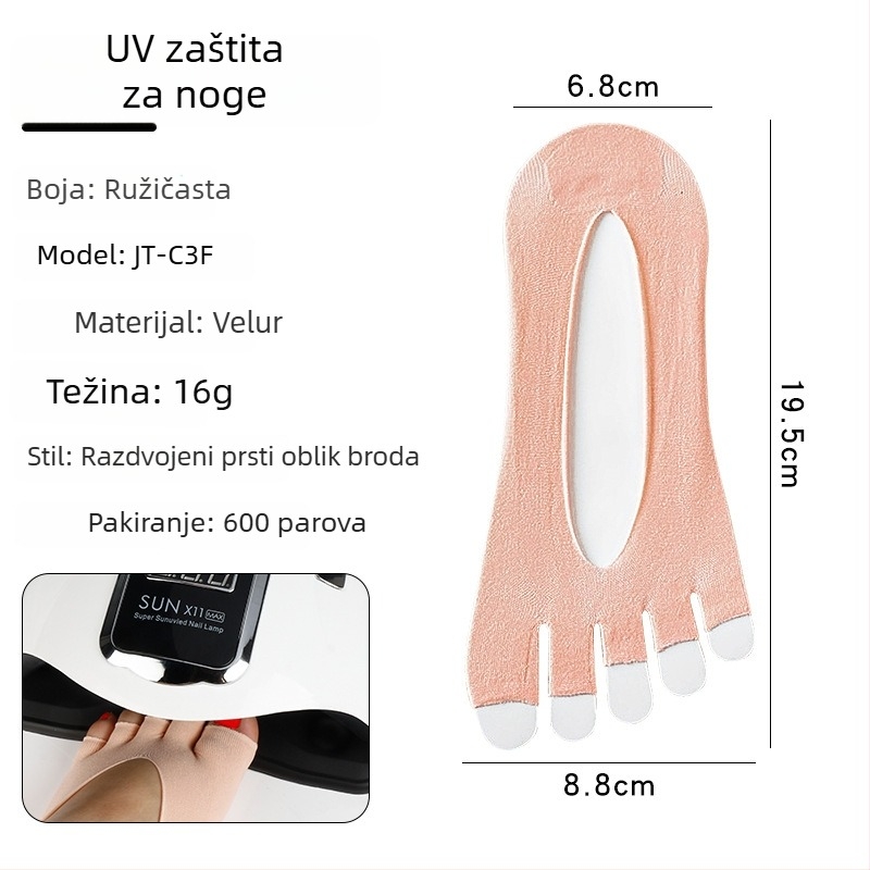 Monika Nails Professional UV zaštita za nožne kapice za manikuru, oblik broda, otvorena gornja strana, bez prstiju, par