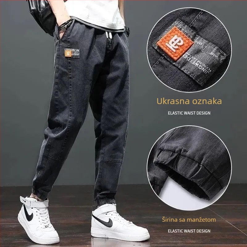 Muške traperice – Slim Straight, srednji pojas, duljina 9/10, zatvarač (Proljeće)