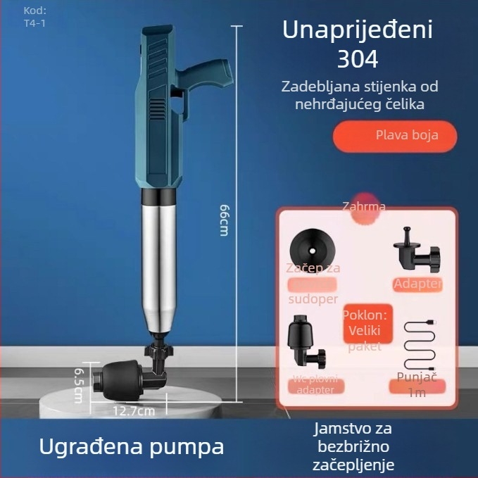Električni otpušač za zahod i odvodne cijevi – PVC konstrukcija, marka YY