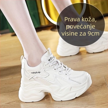 Ženske chunky tenisice od split kože, fleece unutarnja podstava i unutarnji uložak za povećanje visine