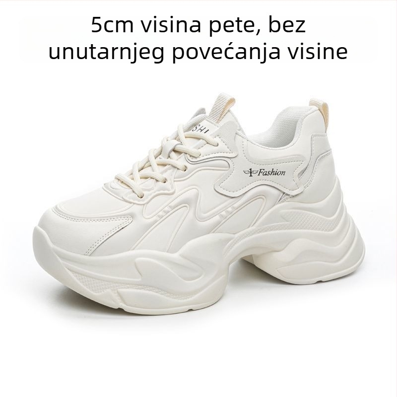 Ženske chunky tenisice od split kože, fleece unutarnja podstava i unutarnji uložak za povećanje visine