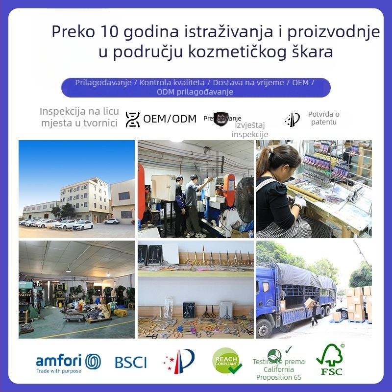 Škare za obrve od nehrđajućeg čelika Shining Star, 27 g, pakiranje 500 kom
