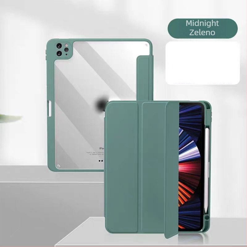 Zaštitna maska za iPad - akrilna, magnetska, otpornost na pad, funkcija spavanja, nosač-stativ, kompatibilan s iPad Pro (akrilna; magnetska; otpornost na pad; funkcija spavanja; nosač)