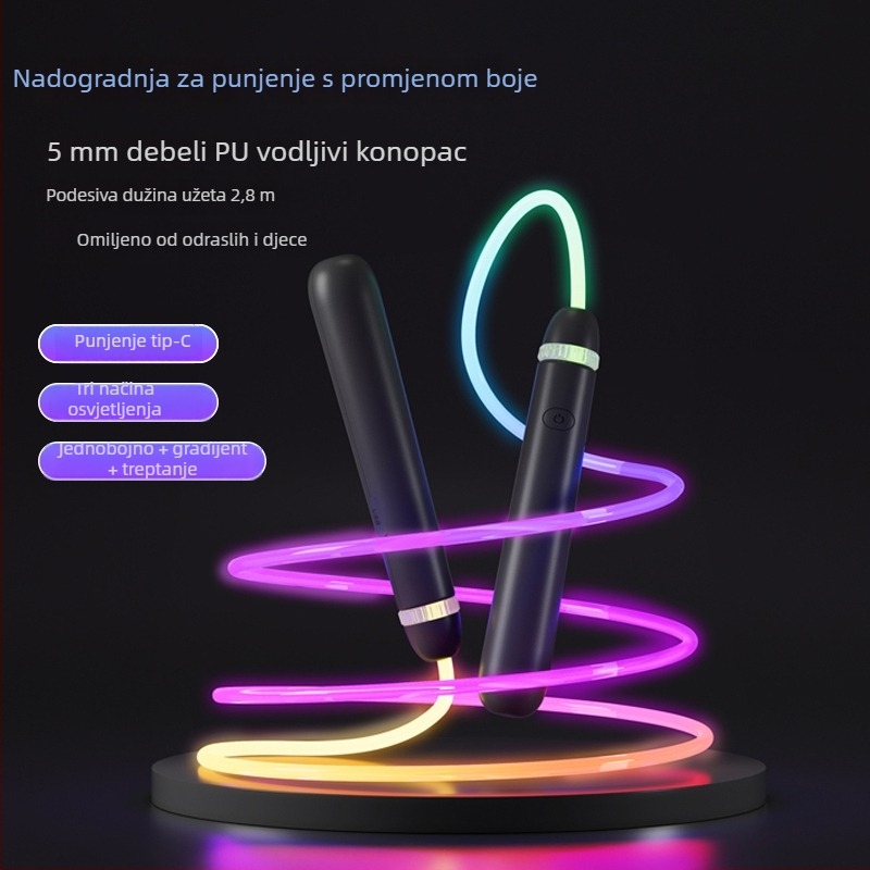 Svijetleća užad za preskakanje, PU materijala, za trčanje i sport, nije za djecu