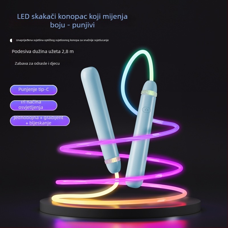 Svijetleća užad za preskakanje, PU materijala, za trčanje i sport, nije za djecu