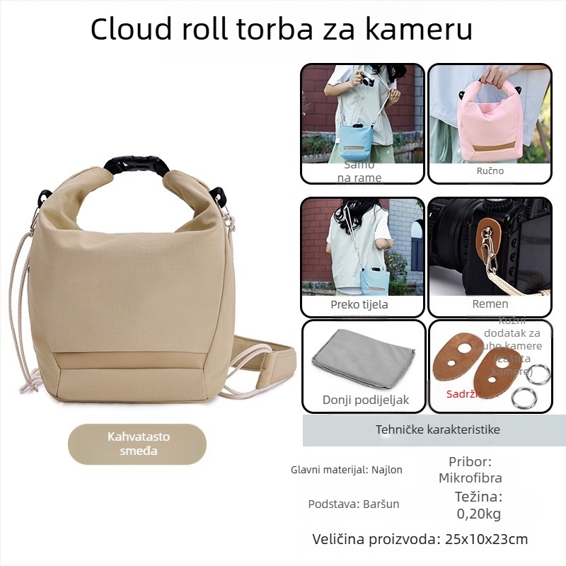 Torba za SLR kameru od najlona, ramenski stil, unisex, lansirana u jesen 2024