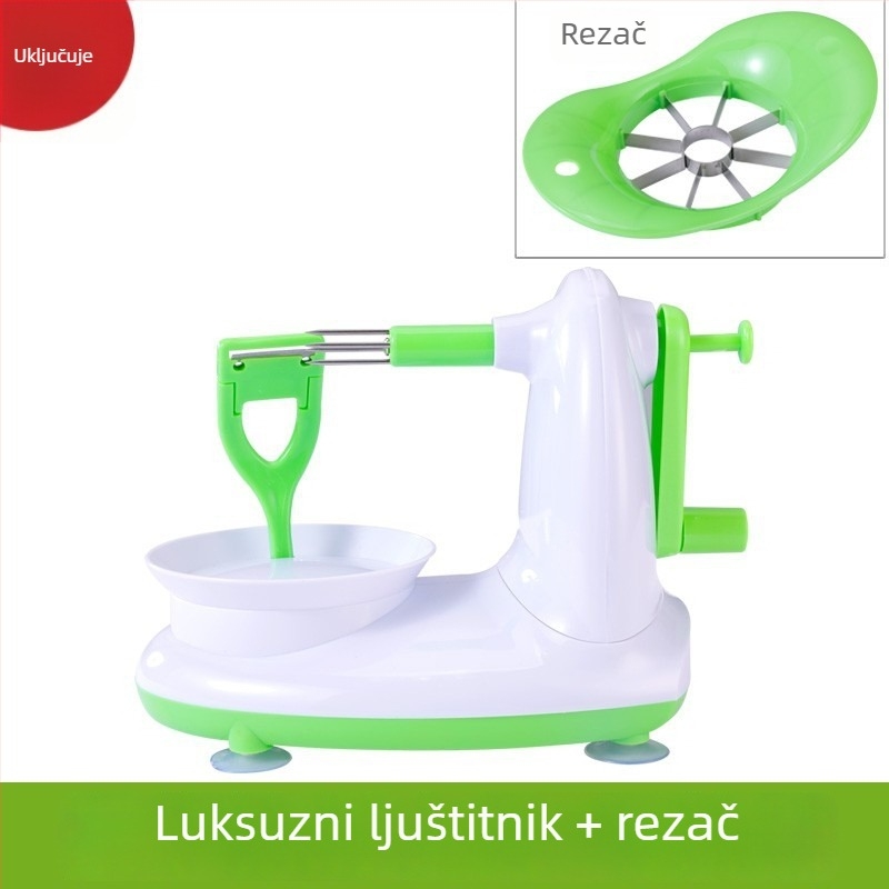 Oguljač za jabuke s ručnim pogonom – višenamjenski, nehrđajući čelik + ABS, modern dizajn minimalistički