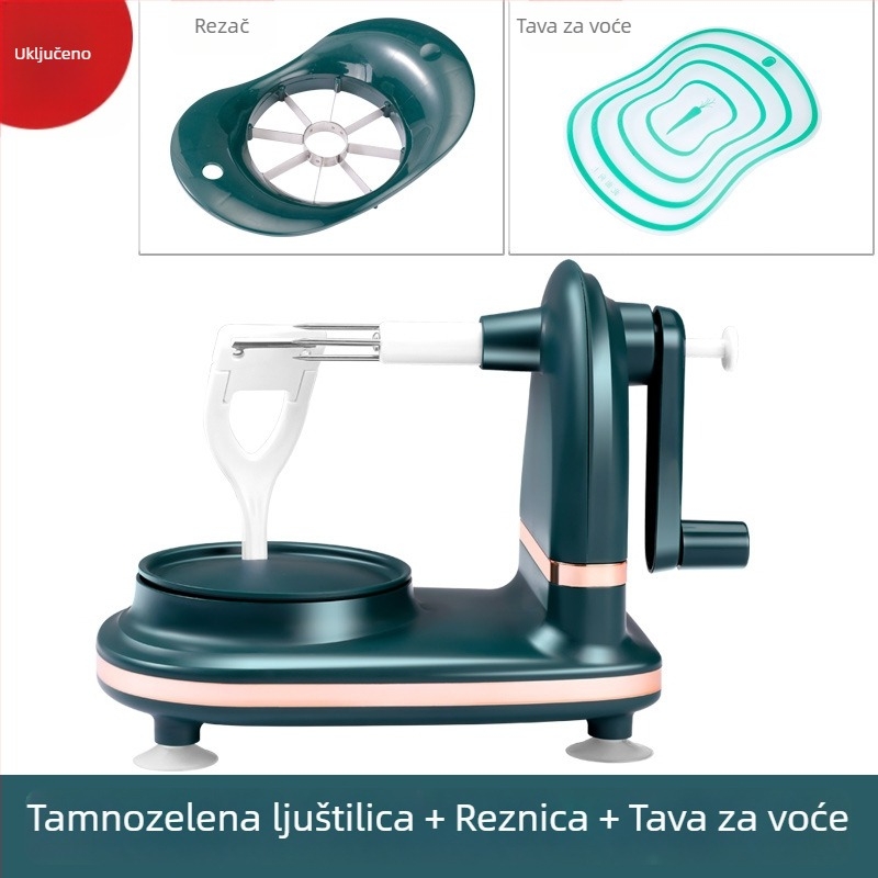 Oguljač za jabuke s ručnim pogonom – višenamjenski, nehrđajući čelik + ABS, modern dizajn minimalistički