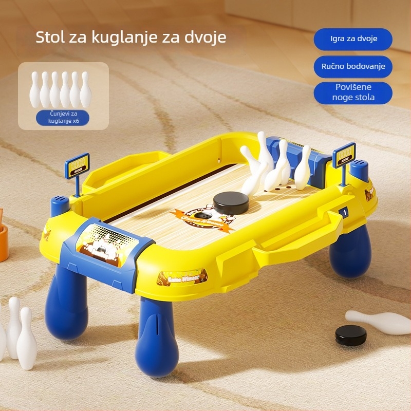 Pet u jednoj stolnoj igri: hokej na stolu, curling i bowling za djecu — edukativna zabava za obitelj