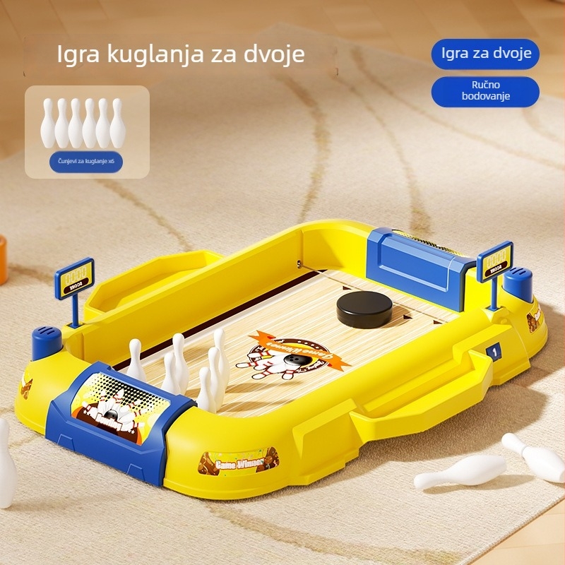 Pet u jednoj stolnoj igri: hokej na stolu, curling i bowling za djecu — edukativna zabava za obitelj