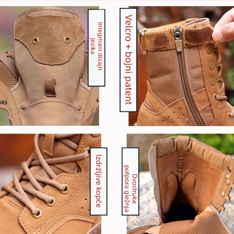 Cipele za borbeni trening s prozračnim mrežastim gornjim dijelom, visokim člankom, EVA uloškom, PU podstavom i gumeni đon