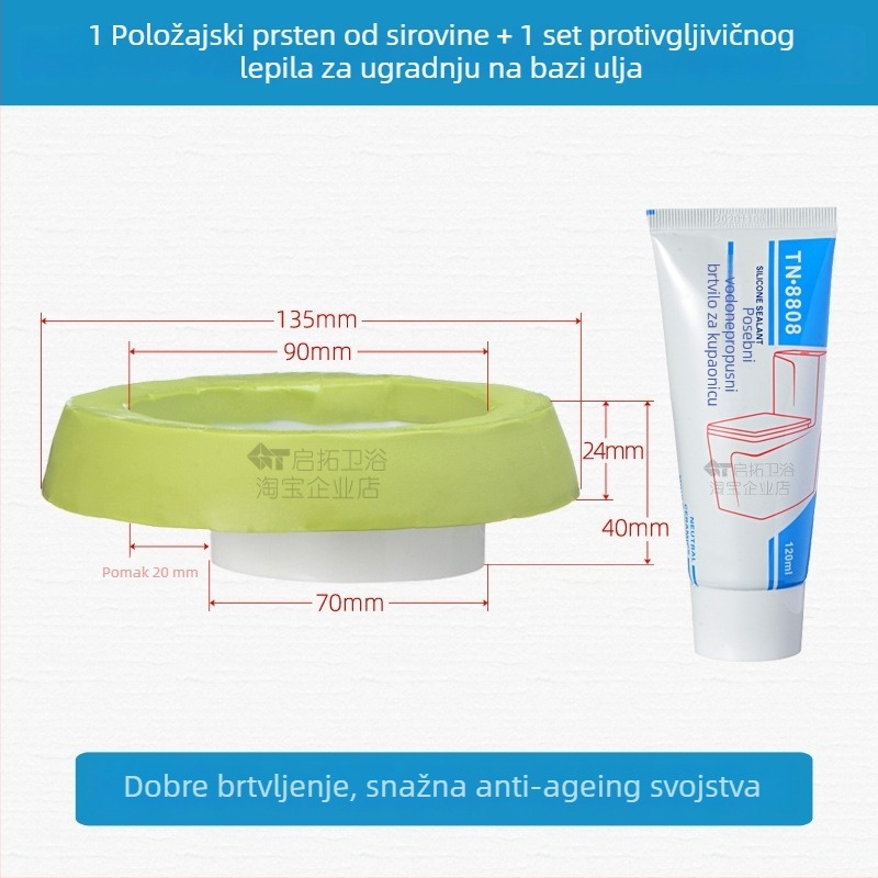 Prsten za WC s protiv mirisa i vodonepropusnim pečatom, CE certifikat, marka druga, bez usluge montaže