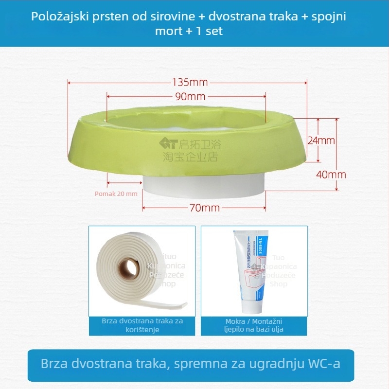 Prsten za WC s protiv mirisa i vodonepropusnim pečatom, CE certifikat, marka druga, bez usluge montaže