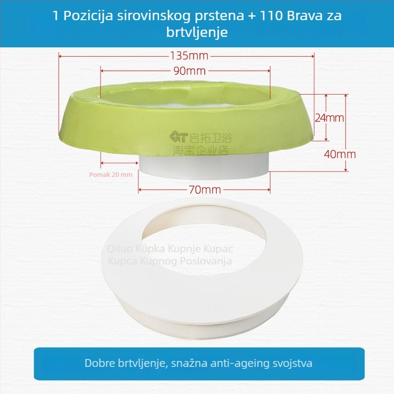Prsten za WC s protiv mirisa i vodonepropusnim pečatom, CE certifikat, marka druga, bez usluge montaže