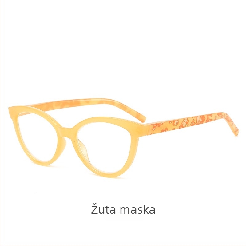 Cat-eye čitačke naočale, veliki okvir, PC leće, UV zaštita, anti-plavo svjetlo