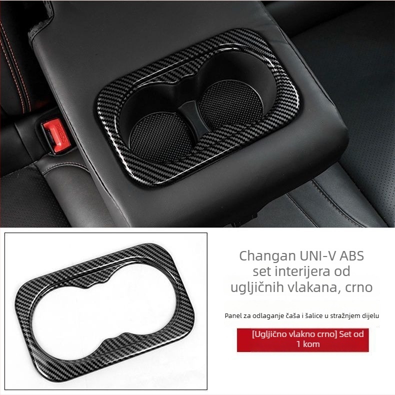 Baitu plastični unutarnji okvir za UNI-V središnji upravljački panel, držač za čašu s teksturom karbonskih vlakana, model 1, bez logotipa.