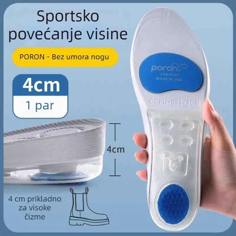 Uložak za povećanje visine s zračnim jastukom, PU, model B38, cijeli ulošak, unisex