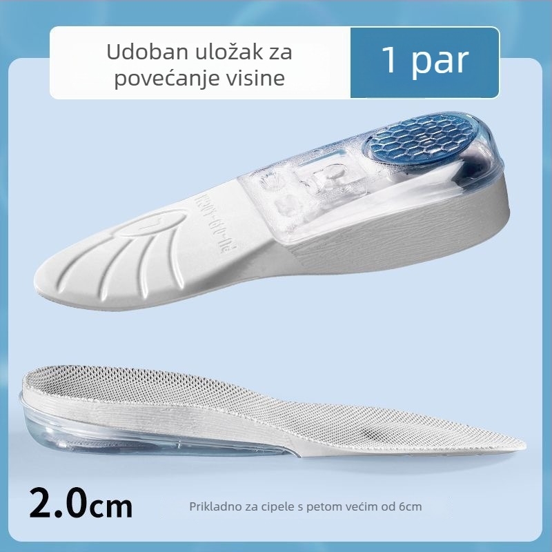 Uložak za povećanje visine s zračnim jastukom, PU, model B38, cijeli ulošak, unisex