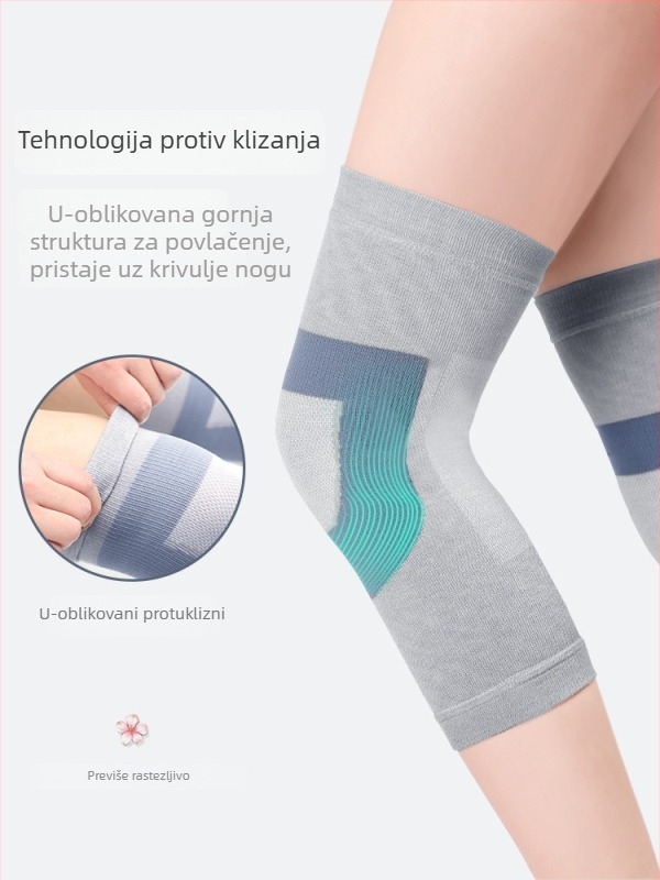 Ljetne tanke koljeno zaštitne od svile, zaštita zglobova od hladnoće, njezin osjećaj golog tijela, elastično pleteni, pojačani, topli i prozračni, za sport