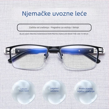 Ray Pailong naočale za čitanje s anti-plavim svjetlom, presbiopijske PC leće, model 1212, muški metalni okvir