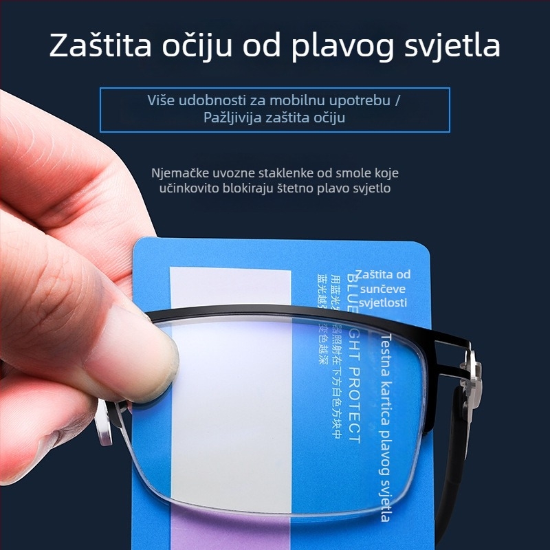 Ray Pailong naočale za čitanje s anti-plavim svjetlom, presbiopijske PC leće, model 1212, muški metalni okvir