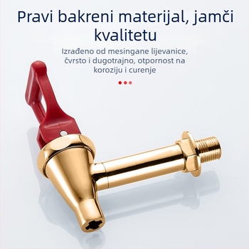 Kuhinjski vodovod s keramičkim kartridžom, bakreni materijal, model KSQXLT, fiksna ugradnja, jednoromska konstrukcija