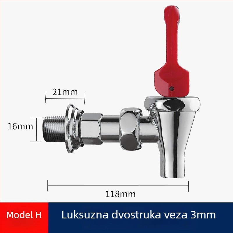 Kuhinjski vodovod s keramičkim kartridžom, bakreni materijal, model KSQXLT, fiksna ugradnja, jednoromska konstrukcija