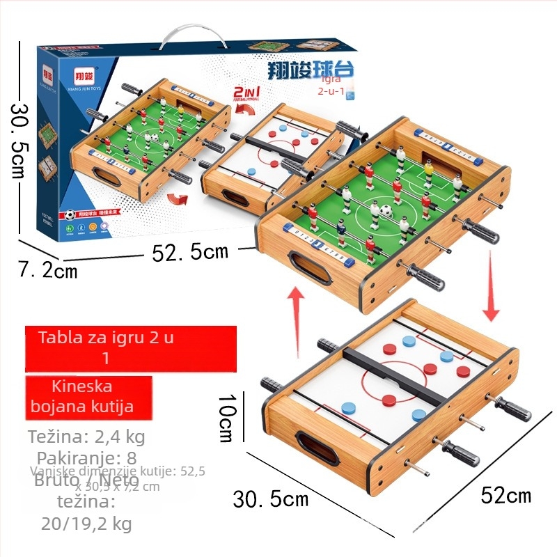Xiangjun – Drvena 4-u-1 dječja stolna igra: stolni nogomet, stolni tenis, hokej na ledu i dvoboj za dva igrača