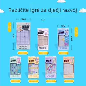 Magnetska sklopiva društvena igra — višenamjenski edukativni set s Flying Chess, Snake and Ladders, Kineski šah, Backgammon, Gomoku i Dama; Materijal: plastika, za uzrast 7–14 godina