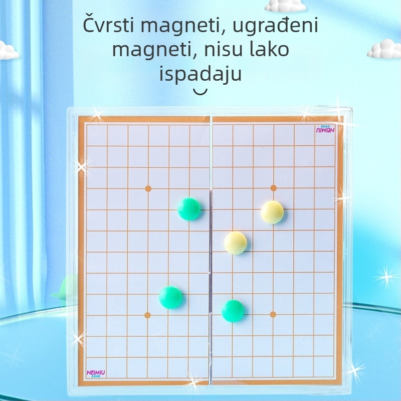 Magnetska sklopiva društvena igra — višenamjenski edukativni set s Flying Chess, Snake and Ladders, Kineski šah, Backgammon, Gomoku i Dama; Materijal: plastika, za uzrast 7–14 godina