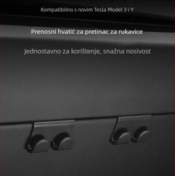 Kuka za pretinice za rukavice Tesla Model Y2/YL – ABS materijal, snap-on ugradnja, za središnju konzolu