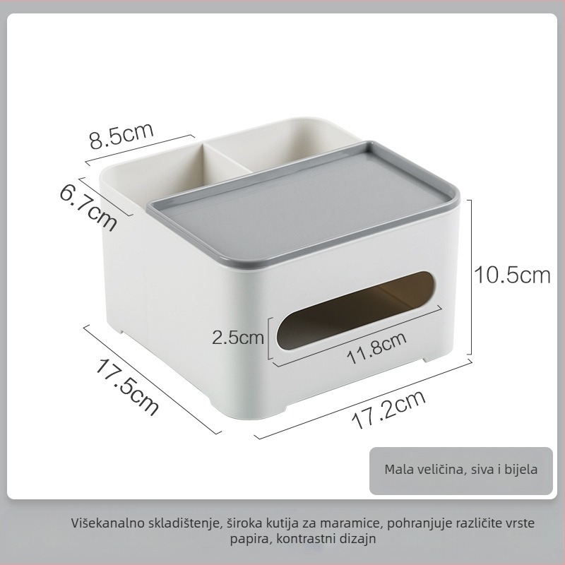 Višestruka kutija za papirnate maramice s prostorom za daljinski upravljač, plastična, CE certifikat, model M8BdWAC5 (materijal: plastika; certifikat: CE; oznaka: M8BdWAC5)