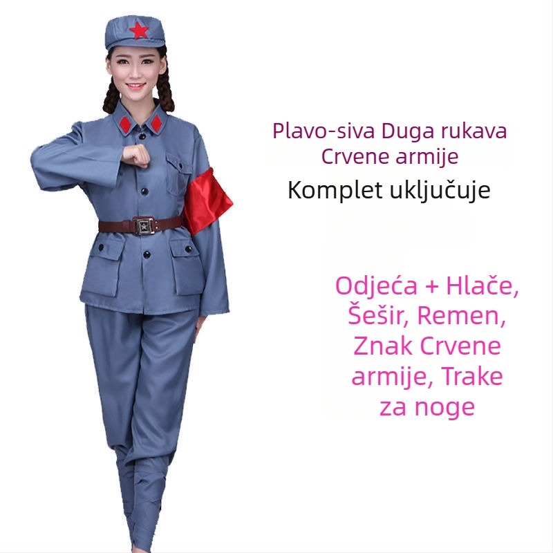 Kostim u vojnome stilu za nastup, unisex, poliester tkanina, sadržaj poliester 90–95%, ljetno izdanje 2022, pogodno za ples trbuha