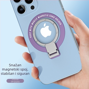 Izuzetno tanak držač telefona s prstenom, metalni držač od cinkovog legura, sklopiva i rotirajuća postolje s jakim ljepilom